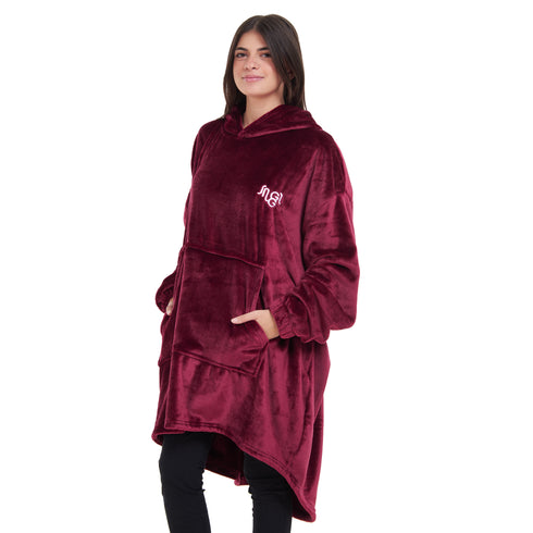 Snuggs Blanket Hoodie Dark Red